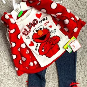 Adorable Elmo 3 piece outfit NWT 2T